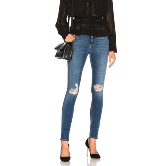 Rag & Bone High Rise Skinny Jeans Frayed in Bonnie - Picture 3 of 16